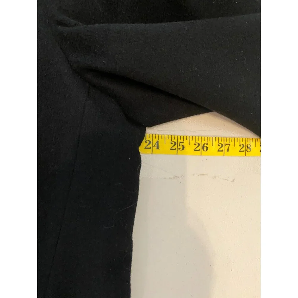 Lauren Ralph Lauren Black Wool Double-Breasted Overcoat Size 42 Long - Picture 11 of 15